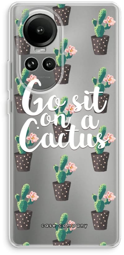 Case Company® - Hoesje geschikt voor Oppo Reno 10 hoesje - Cactus quote - Soft Cover Telefoonhoesje - Bescherming aan alle Kanten en Schermrand