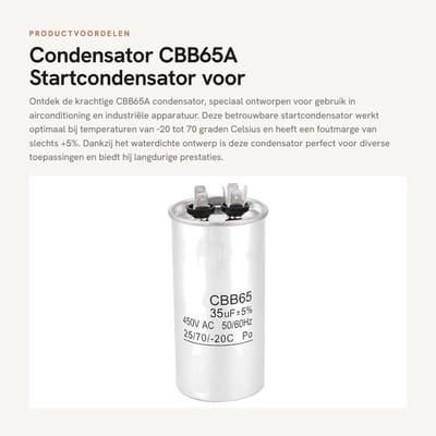 Dailygoods - Condensator - CBB65A - Startcondensator voor airconditioning - 450V - 35UF - Waterdicht en betrouwbaar - Ideaal voor industriële apparatu...