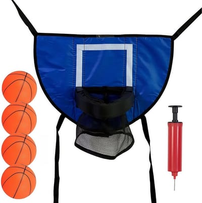 Trampoline Basketbal Set - 6 Delig Inclusief Ballen en Pomp - Waterdicht Achterbord