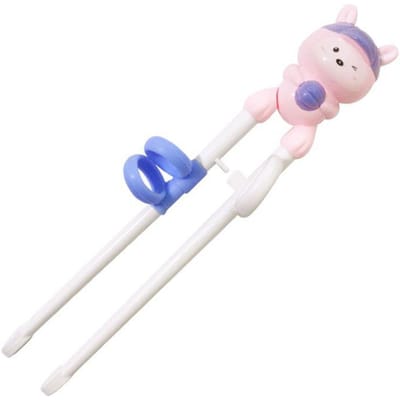 1 paar Baby Learning Training eetstokjes Cartoon Animal Beginner eetstokjes Servies Kinderen Eet Training Helper Baby Gereedschap paars
