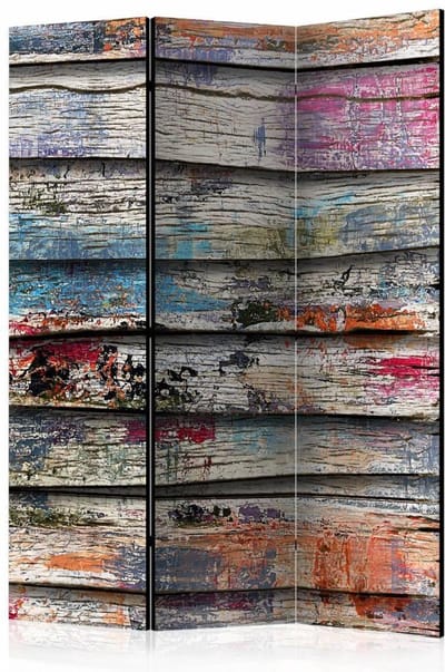Vouwscherm / Kamerscherm - Hout van kleur 135x172cm , gemonteerd geleverd dubbelzijdig geprint