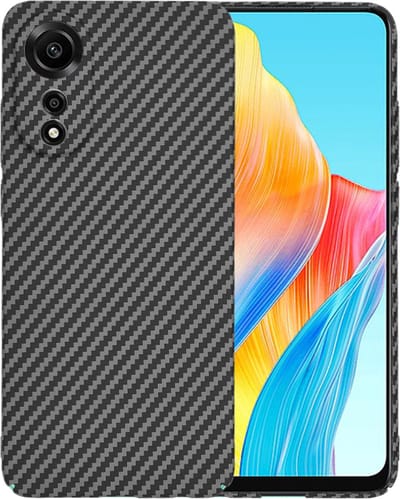 Hoesje geschikt voor Oppo A78 4G - Techsuit Carbonite FiberShell Carbon Back Cover - Zwart