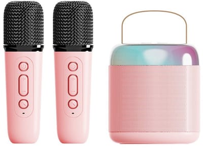 Karaokespeelgoed voor kinderen en volwassenen met 2 microfoons, draagbare karaokemachine met led-lampjes en variabele geluidseffecten, leeftijd 3-18, kinderen, jongens, meisjes, verjaardagsfeestjes