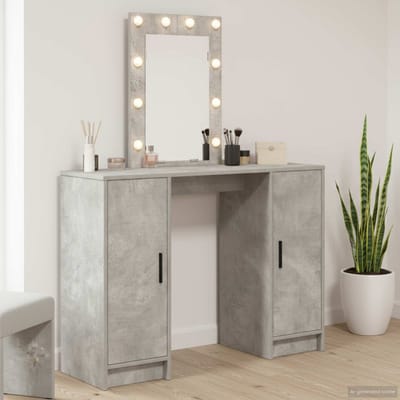 vidaXL - Kaptafel - Lichtgrijs - 102 - x - 33 - x - 135 - cm - Bewerkt - hout