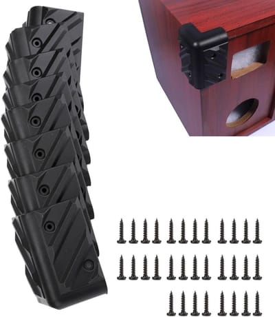 Allecta - Luidsprekerkast Hoekbeschermer Set van 8 stuks - Verdikking - Plastic Rechte Hoek Hoekbeschermer - Zwart - Kast - Gitaar - Versterker.