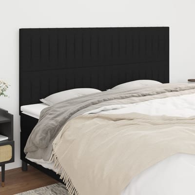 vidaXL - Hoofdbord - zwart - 160x5x118/128 - cm - stof