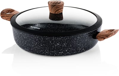 Westinghouse Hapjespan – Ø 28 cm – Inductie Pan – Inclusief Deksel – Black Marble Wood