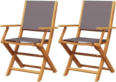 Tuinstoelen 2 stuks - Loungestoelen buiten - Ontspannen in tuin - Inklapbaar acaciahout - Niet gespecificeerd - Antraciet
