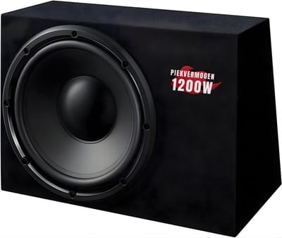 QIN® Subwoofer Auto - Underseat Subwoofer - Subwoofer Auto Met Versterker - Zwart - 3cm x 25cm x 17cm