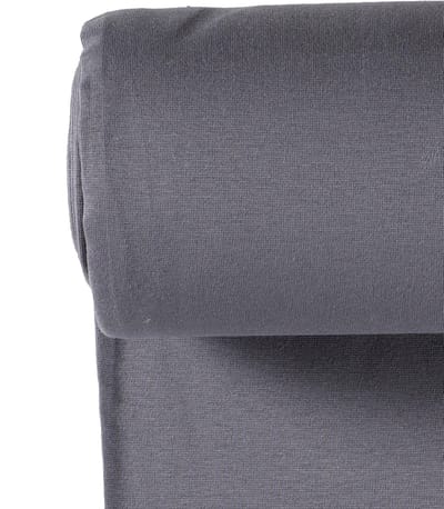 Boordstof Uni Rondgebreid 35 cm per Meter – Donker Grijs – Elastische Boordstof voor Mouwen, Hals & Taille