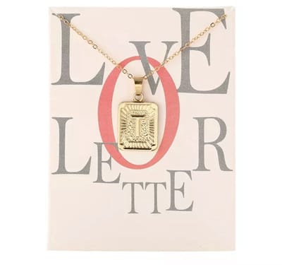 Akyol - liefdesketting letter T -Goudkleurig ketting - letter T ketting - letter ketting - vrienden - ketting - Geschenk - Cadeau – verjaardag - Liefde – Vriendschap – 25 cm