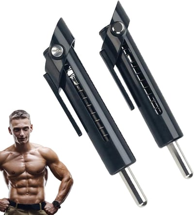 Automatische drop-instellingspennen - Stalen fitnessgewichtplaatpennen - Vervanging voor thuisgym - Fitnessapparatuurpennen met hoge capaciteit - Commerciële sportschool - Drop-instellingspennen voor thuisgym - 2x gewichtplaatpen-selectorvergrendelin