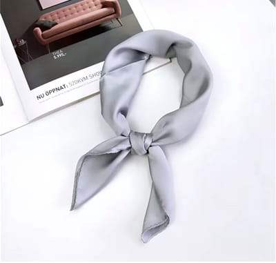 CHPN - Grijs shawltje - Grijze sjaal - Hoofdband - Sjaaltje - Bandana - Haarband - Polyester - 70/70CM - Universeel