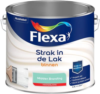 Flexa - Strak In De Lak Binnenlak Hoogglans - Midden Branding - Mengverf - 2,5 L