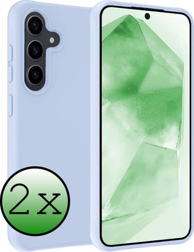 Hoesje 2 Stuks - Geschikt voor Samsung Galaxy A55 - Sterk & Shockproof - Case Siliconen - Back Cover - Telefoon Hoes - Lichtblauw