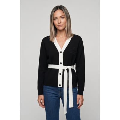 Karl Lagerfeld Autograph Contrast Cardigan Black/white Taglia: S | Cardigan Outlet | Donna | Nero