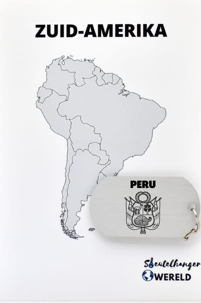 Peru Sleutelhanger inclusief kaart – Peru cadeau – beste land- Leuk kado voor je Vriend om te geven - 2.9 x 5.4CM