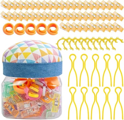Naaiclips-set - complete draadorganizer met spoelhouder | gereedschap voor naaigaren en klemmen | knutselaccessoires voor beginners, professionals volwassenen senioren