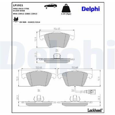 Remblokset DELPHI LP1921, voor
