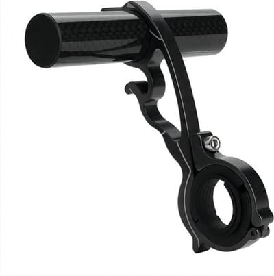 Fietsstuurverlenging 10 cm van aluminiumlegering voor led-licht telefoon GPS fietsaccessoires (zwart)