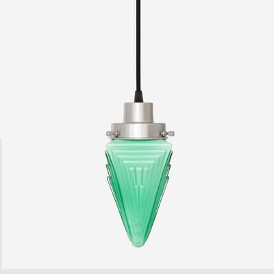 Hanglamp aan snoer Finisterre Mint 20's Matnikkel - Art Deco Trade