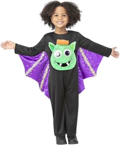 Smiffys - Googly Eyed Bat Kinder Kostuum - Kids tm 2 jaar - Zwart