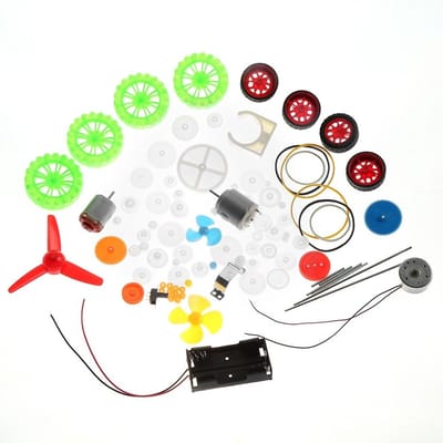 JHUBERS - Speelgoedauto's - Tandwielen en Riemen - Ideaal voor DIY - Assortiment van Plastic Onderdelen - Geschikt voor Auto's en Robots - 150 g