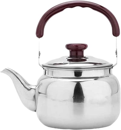 Waterkoker Fluitketel - Theepot RVS - Water Koken - Ergonomisch Handvat - 2 Liter - Blauw Zilver