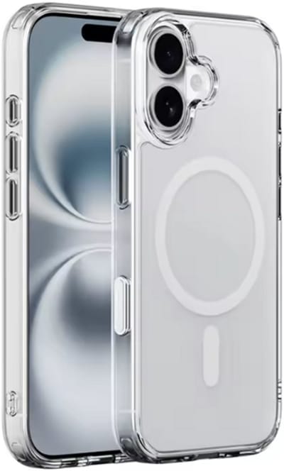 New Age Devi - Krachtig hoes geschikt voor iPhone 16 Plus MagHoesje - Siliconen case - MagSafe Compatibel - Transparant
