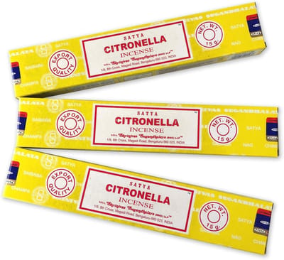 Citronella Wierookstokjes - Natuurlijke Aromatherapie tegen Muggen, 3 Dozen à 15g