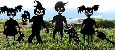 Tuinstekers Decoratie - Feestversiering Set - Halloween Sfeer Creëren - Set van 4 - 35 cm Hoog - Zwart