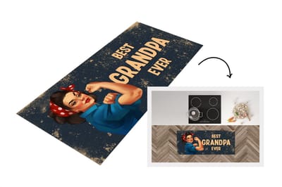 Keukenloper - Loper keuken - Cadeau opa - Vaderdag - Spreuken - Best grandpa ever - Quote - 120x50 cm - Keukenloper vinyl