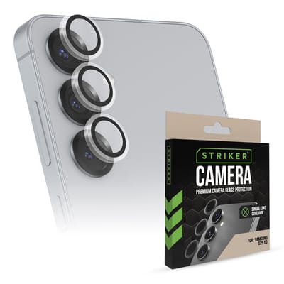 Striker Screenprotector geschikt voor Samsung Galaxy S25 Glazen | Striker Single Lens Camera Lens Protector - Case Friendly - Zwart