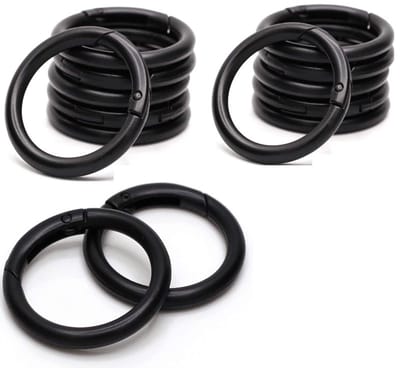 Ronde karabijnhaak / openingsringen 15-pack