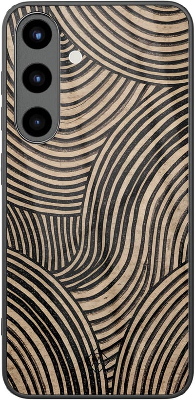 Casimoda® hoesje - Geschikt voor Samsung Galaxy S25 - Ebony Waves - Luxe Hard Case Zwart - Backcover telefoonhoesje - Zwart