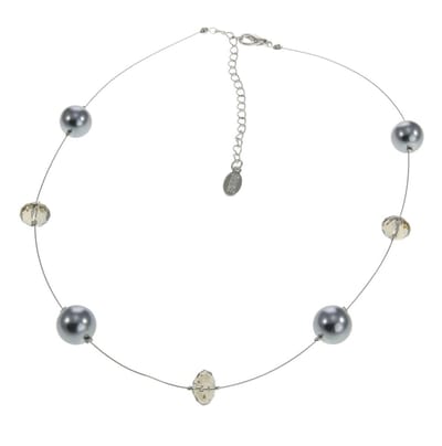Behave - Ketting met parels en facet geslepen kralen - 43,5 cm (verlengketting 8,5 cm)