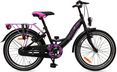 Kinderfiets Uniek 1S 20'' zwart/paars