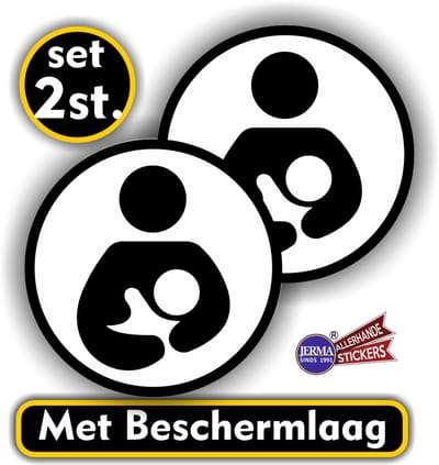 Jerma - Kolfruimte - Stickers – Set 2 st. - zwart-wit – Ø 10 cm - Zelfklevend - Krasbestendig - Vinyl