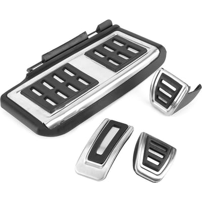 4 pièces Pédale d'accélérateur en acier inoxydable Antidérapant Repose-pied d'accélérateur pour voiture à transmission manuelle black