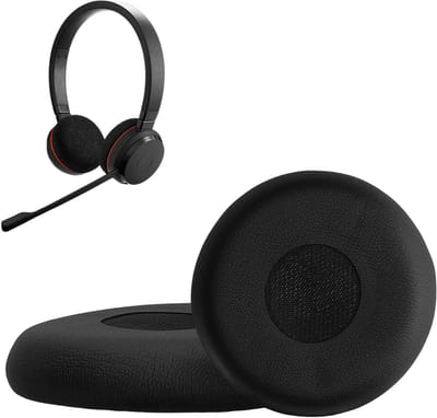 kwmobile 2x oorkussens geschikt voor Jabra Evolve 20 / 20se / 30 / 30II / 40 / 65 - Earpads voor koptelefoon in zwart