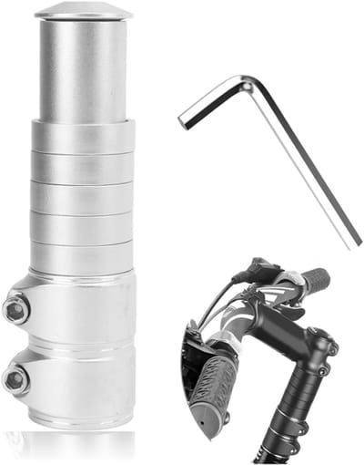 KZQ Stuurverhoger van aluminium verstelbare fietsstuurverhoging zilver voor mountainbikes voorvorkkraanlift verlengstuk universeel accessoire