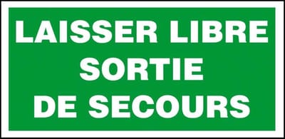 Pickup bord panneau 30x15 cm - Laisser libre sortie de secour