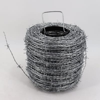 50 meter gegalvaniseerd prikkeldraad 1,6/1,7 mm voor wildhekken, boshekken en geknoopt draadgaas.