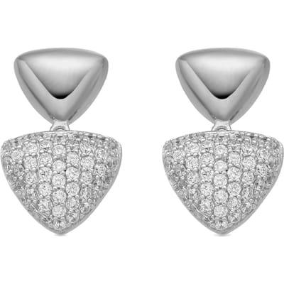 Luxenter Oorbellen van 925 sterling zilver en glanzende zirkonia met rhodiumafwerking - Haju