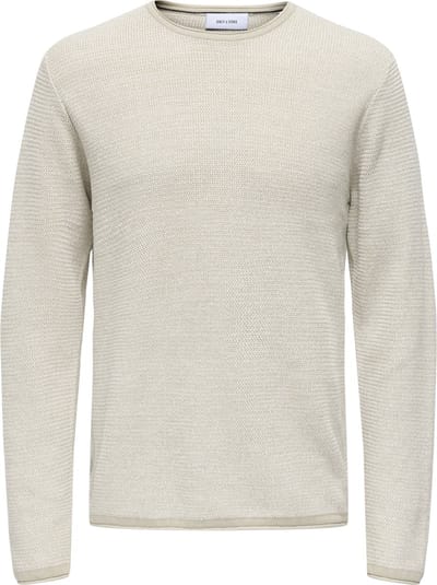 ONLY and SONS ONSERIC REG 12 STRUC CREW KNIT NOOS Heren Gebreide trui - beige - L