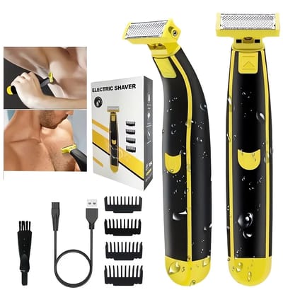 Namajunas - Scheerapparaat mannen - Nat en Droog Shaver - Baardtrimmer - Bodygroomer - Oplaadbaar Waterdicht - voor borst, oksels, armen, benen en gezicht - Met 1/2/4/6 mm opzetkamjes voor trimmen, stylen en scheren - Reisscheerapparaat