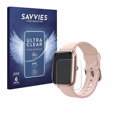 Savvies - Screenprotector voor Fitpolo Smartwatch 207 1.3" - Folie Beschermfolie transparant 6 Stuks