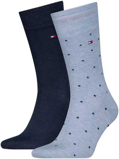Tommy Hilfiger Herensokken Dots 2-Pack Light Blue Melange