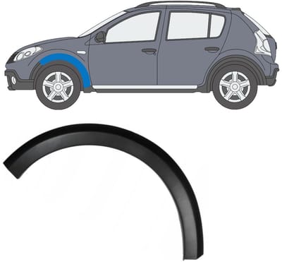 Spatbord sierlijst wielkast voor Dacia Sandero 2008-2012 / Links