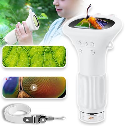 Microscoop Voor Kinderen - 1000X Draagbare Digitale Minimicroscoop Met 2 Inch Scherm - Draagbare Zakmicroscoop - Educatief Speelgoed - Verjaardagscadeau Voor Meisjes En Jongens